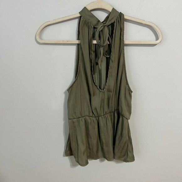 American Eagle Outfitters Olive Green Sleeveless Halter Blouse Top Size XS - Picture 4 of 5